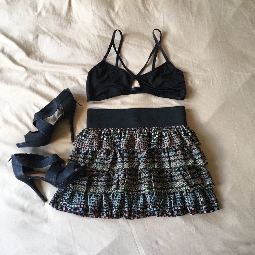 Floral Ruffle Skirt